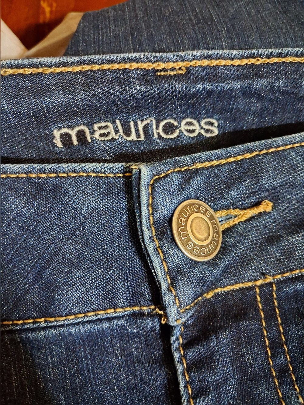 Maurices Dark Blue Denim Jean Shorts Midrise Size 20W - Picture 3 of 4